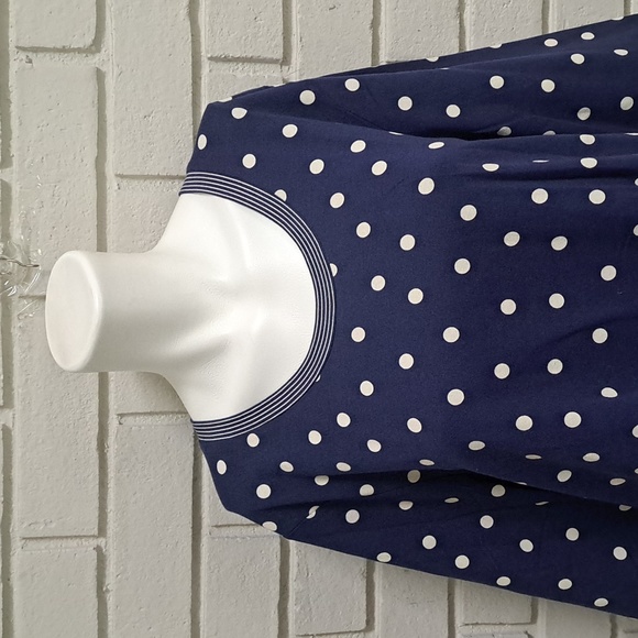 Coldwater Creek Blue with White Polka Dot Blouse. Size PXL NWT - Picture 2 of 8
